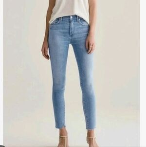 Agolde Sophie Jeans 27 Ankle Crop Raw Hem Light Wash High Rise